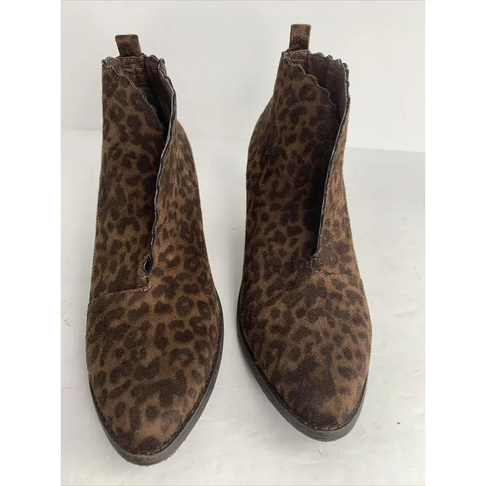 Coconuts by Matisse Women's Leopard Scallop Adalyn Ankle Boot Tan Sz 9‎